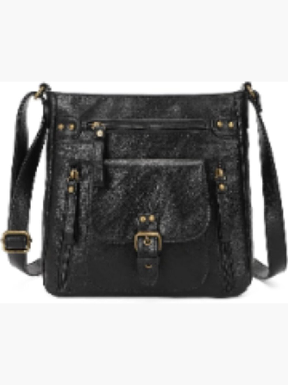 Medium PU Leather Crossbody Purse Multi-Pocket Handbag Adjustable Strap